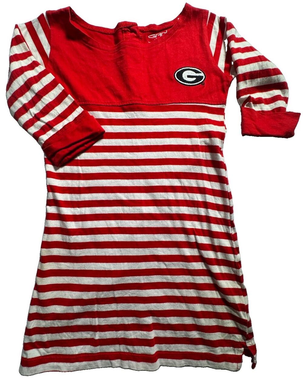 Georgia Bulldogs Girls 4T Dress Red White Stripe Long Sleeve Garb Team NCAA